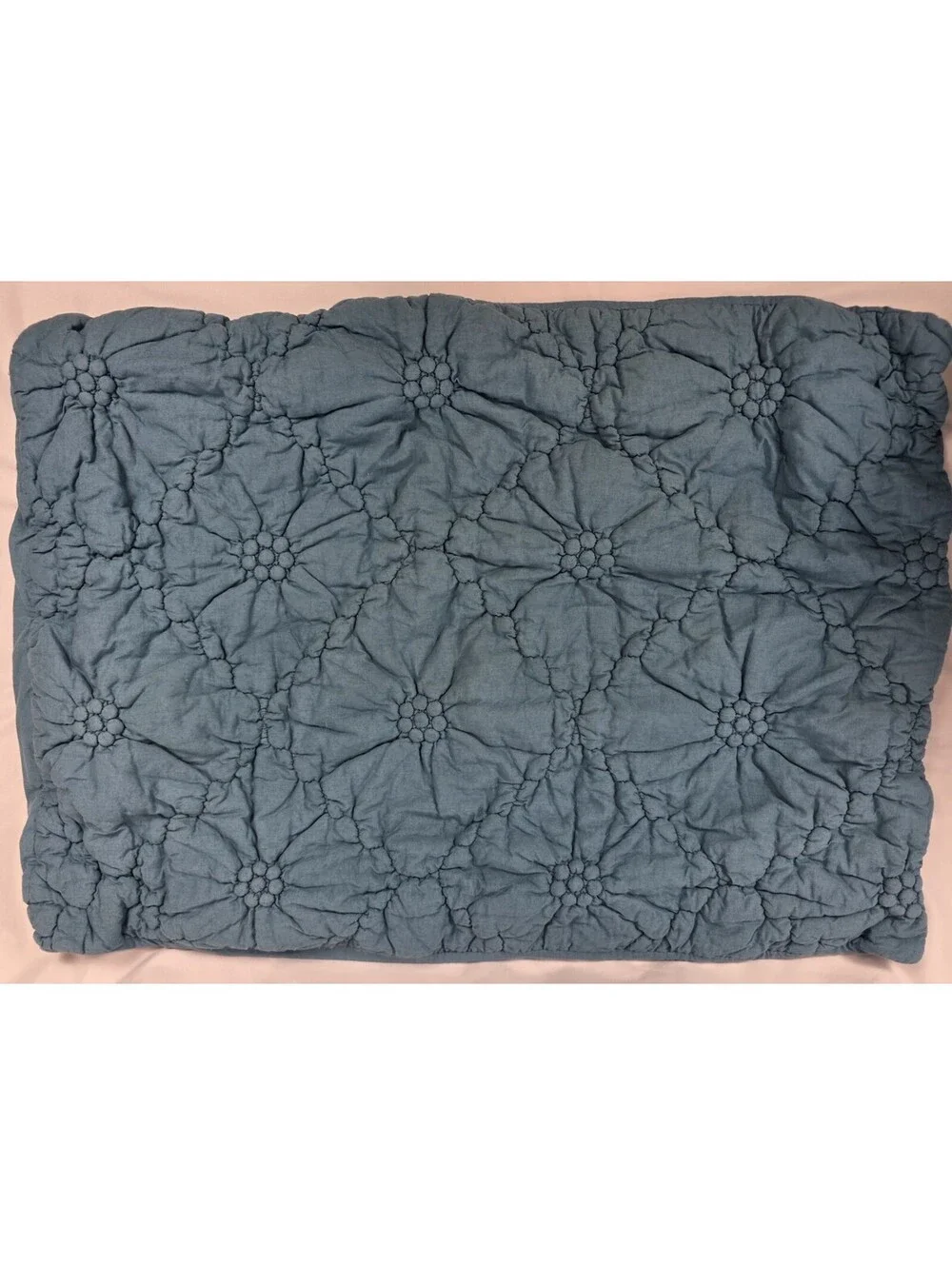 Artisan de Luxe Twin Duvet Cover & Sham Set - Blue Tufted Floral